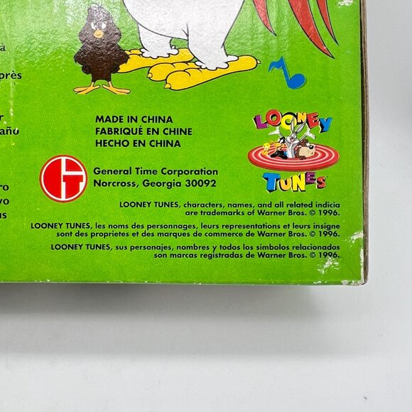 Looney Tunes FOGHORN LEGHORN & HENERY HAWK Rooster Figurine Quartz Clock RARE - Picture 10 of 11